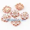 Accesorios para joyería DIY conector de flor microincrustada de circón bañado en oro platino oro rosa