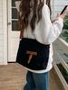 Bolso de lona de gran capacidad estilo ins, versátil, retro, sencillo, informal, para ir al trabajo, bolso de mensajero para estudiantes universitarios.