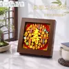 Moldura 3D de Recorte de Papel Estilo Chinês Tradicional para Sorte, Felicidade, Longevidade, Riqueza e Prosperidade com Caracteres Auspiciosos, Ornamento Decorativo, Presente de Inauguração