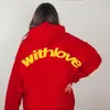 Sudadera con capucha de cuello alto informal de moda deportiva de moda para hombre y mujer de otoño e invierno con hombros descubiertos y talla grande para parejas