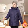 Casaco de algodão de inverno da vovó com forro de fleece, peça externa espessa, jaqueta de algodão de inverno para mulheres de meia-idade e idosas, jaqueta acolchoada de algodão quente para senhora idosa