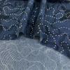 Encaje de Estrella de Mar Occidental Hecho a Medida por el Fabricante, Tela de Mezclilla con Lentejuelas y Cuentas con Brillo, Tela para Chaqueta de Mezclilla/Bolso