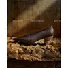 Sapatos de Couro Bovino de Primeira Camada Tecidos para Mulheres, Sapatos de Salto Médio Grosso, Novo Estilo para o Início da Primavera, Sapatos de Couro Genuíno com Bico Quadrado e Boca Rasa, Sapatos Femininos Retro