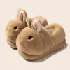 Pantuflas de Algodón para Niñas Lindas Bolas de Leche Conejito Pequeño Uso en Casa Invierno Felpa Suela Suave Cálidas Pantuflas para Bebés Padre-Hijo