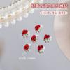 Joyería de Diamante para Uñas de Año Nuevo Rojo Burdeos Brillante Joyería de Diamante Apilado Accesorios de Decoración de Uñas Súper Brillantes Productos Terminados Otoño e Invierno