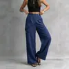 Calça Casual Irregular de Novo Estilo Europeu e Americano Transfronteiriça Calça de Perna Larga Tiktok Calça Feminina Lisa Solta de Imitação