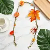 Cortinas Decorativas de Flores con Atmósfera Otoñal, Decoraciones Colgantes de Cuerda de Cáñamo, Cortinas y Enredaderas de Flores Artificiales Colgantes para Fiestas Temáticas