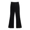 Pantalones de pana para mujer, de tiro alto, talla grande, cintura elástica trasera, largo de nueve puntos, bajo con abertura, pantalones acampanados de pana gruesa, holgados, casuales, versátiles