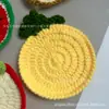 Posavasos Tejidos a Mano Serie Frutas, Productos de Ganchillo Aislantes del Calor Divertidos y Creativos de Venta Caliente Transfronteriza, Venta al por Mayor Directamente del Fabricante