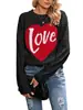 Suéter de Punto con Forma de Corazón y Bloques de Color para Mujer, Estilo Nuevo Otoño e Invierno Transfronterizo Europeo y Americano, Venta Caliente en Amazon, Top de Punto Cuello Redondo