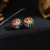 Pendientes de Zirconia de Fuegos Artificiales Coloridos de Gama Alta Diseño de Nicho Pendientes Arcoíris Dopamina Lujo Accesible Moda Pendientes Elegantes