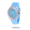 Relógio de pulso luminoso com strass LED, estilo Harajuku, tendência da moda coreana, para homens e mulheres, estudantes, casal, de gelatina, com ponteiro de quartzo