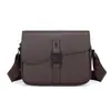 Bolso bandolera para hombre de piel con estampado de lichi transfronterizo, bolso de hombro casual impermeable y resistente al desgaste, mochila de ciclismo de moda