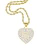 Cross-border novo hip-hop amor pingente cobre incrustado zircão diamante colar moda tendência senhoras jóias atacado acessórios