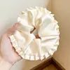 Scrunchie lenço quadrado estilo pastoral francês para meninas e crianças, elástico de cabelo doce com laço para coques, acessório de cabelo