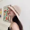 Chapéu de Pescador, Chapéu de Sol para Primavera e Verão, Chapéu de Sol Elegante e Versátil para Mulheres, Novo Chapéu Bucket da Moda com Fivela de Couro