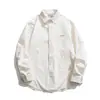 Camisas de Otoño e Invierno Disfrazadas Nanxia con Diseño de Marca de Moda Camisas Blancas para Hombre, Chaquetas de Manga Larga, Estilo Sencillo