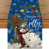 Amazon Decoração de Festa Caminho de Mesa Design de Boneco de Neve Árvore de Natal Toalha de Mesa Impressa para Casa Cozinha Toalha de Mesa Transfronteiriça
