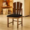Silla de Comedor de Madera Vintage Retro Estilo Francés Silla de Diseñador Silla Nórdica Simple para Maquillaje con Respaldo Pavo Real