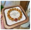 Cristal Tart Amarillo Natural Partículas Grandes Rojo Sangre de Buey Flor de Pegamento Rojo Piedra Ojo de Tigre Pulsera de Arroz Pulsera del Año Animal