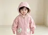 Chamarra cortavientos con capucha para primavera y otoño para niños y niñas, con lindos apliques de elefante y cordero, una linda prenda exterior casual para salir