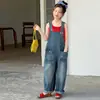 Mono de Mezclilla para Niñas Primavera/Verano 2026 Nuevo Elegante de Moda Mono de Celebridad de Internet Conjunto de Dos Piezas