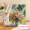 Pintura al Óleo Digital Personalizada por Números DIY Formato Cuadrado para Principiantes, Paisaje Rosa Pintado a Mano Pintura al Óleo Acrílico
