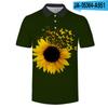 Verano 2022 Estación Independiente Transfronteriza Impresión Digital 3D Elemento Girasol Casual Deportivo Solapa Manga Corta