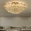 Lámpara de techo de cristal galvanizado con arte de hierro de lujo ligero para sala de estar, lámpara redonda de estilo europeo moderno minimalista para comedor y dormitorio, accesorios de iluminación para toda la casa