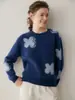 Nuevo Suéter de Cachemir para Mujer Otoño/Invierno 2026, Tejido Jacquard Lindo en Forma de Corazón Cuello Redondo Holgado Camiseta Base, Suéter Casual
