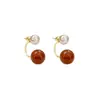 Aretes de Perla Roja, Lujo Ligero y de Gama Alta, Nuevo Estilo Caliente 2026, Elegante Estilo de Doble Uso, Aretes Nuevos para Mujer
