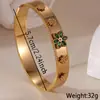 2025 Nuevo Pulsera Dorada para Mujer Acero Inoxidable Incrustada con Circonita Flor de Seis Pétalos Pulsera Abierta Venta Caliente Transfronteriza Venta al por Mayor