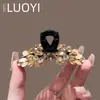Nuevo Clip para el Cabello de Cristal Color Champaña de Alta Gama 2025 para Mujer, Elegante Pasador para Medio Peinado, Accesorio para el Cabello de Pinza de Tiburón
