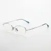 Gafas de Montura Pura de Titanio M6719S para Hombres y Mujeres, Montura Retro, Montura de Titanio, Gafas de Media Montura, Gafas Ligeras