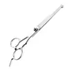 Tesoura para Cortar Cabelo de Bebê de 6 Polegadas com Lâmina Galvanizada e Cauda Angulada, Ferramentas de Cabeleireiro, Tesoura Desbastadora, Tesoura para Tosquia de Pets