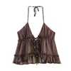 Fabricante mayorista de ropa para mujer transfronteriza 2026 Moda europea y americana top tipo camisola de rayas metálicas + conjunto de falda corta