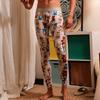 Pantalones cálidos de otoño para hombre delgados con estampado en el vientre estudiantes universitarios leggings ajustados estampado pantalones para casa hombre 018C * K