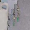 Pendientes de Colgante Asimétricos Junyan Goddess de Cuarzo Natural Electroplateado con Colgante de Sol y Luna Joyería Bohemia de Oro de 18 Quilates