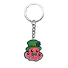 Centenas de St. Pingentes de Chaveiro Dia de São Patrício, Decorações de Chaveiro Chapéu Verde DIY de Borracha Macia em PVC, Itens de Presente