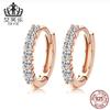 Pendientes Evelle de plata de ley con circonitas, pequeños círculos, pendientes de plata S925, pendientes DIY chapados en oro rosa, accesorios para pendientes