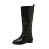 40-50 Estación Independiente de Comercio Exterior Europeo Talla Grande Botas de Mujer Primavera Otoño Huecas Tacón Grueso Botas Altas Sandalias Flotantes