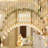 Cortina de cuentas de calabaza de cristal de moda para puerta de dormitorio, mampara, entrada, pasillo, balcón, baño, cortina colgante para sala de estar sin taladro