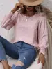Em estoque 2024 camisa de comércio exterior transfronteiriça Temu Amazon gola redonda manga bufante estampa de leopardo camisa de chiffon top para o dia a dia para mulheres