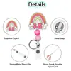 Serie de Cuentas con Lazo Rosa Acrílico Hebilla de Fácil Extracción Portatarjetas de Negocio para Doctor Enfermera Insignia Retráctil