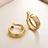 Anillo Ancho Retro Dorado Cepillado Aretes Grandes de Lunares Negros Moda Elegante Estilo Genial Exagerados Elegantes