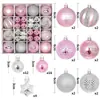 Nuevo Set de 44 Adornos Navideños para Árbol de Navidad Celebraciones Festivas, Set de Decoraciones Electroplateadas y Pintadas