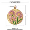 Estilo Europeu e Americano Pingente de Aço Inoxidável Flor Margarida Girassol com Gotejamento de Tinta DIY Colar Coração Brincos Joias de Aço Titânio Pingente