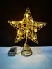 Estrella para la punta del árbol de 10 pulgadas luminosa transfronteriza decoración de árbol de Navidad estrella de cinco puntas de hierro con polvo luminoso fábrica de estrellas para la punta del árbol outlet