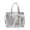Bolsos Pequeños Populares para Mujer de Este Año 2025 Verano Nuevo Bolso Satchel Tejido Tipo Cubo Simple y Elegante Bolso Cruzado para Viajeros