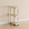 Estante de almacenamiento para cocina, carrito pequeño, estante de almacenamiento de varias capas de pie para dormitorio y sala de estar, estante de almacenamiento móvil para artículos varios con ruedas